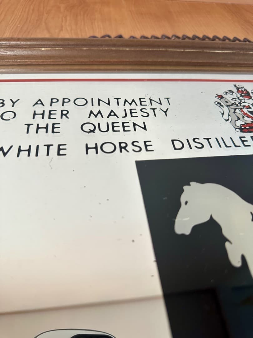 ビンテージ パブミラー WHITE HORS スコッチウィスキー イギリス