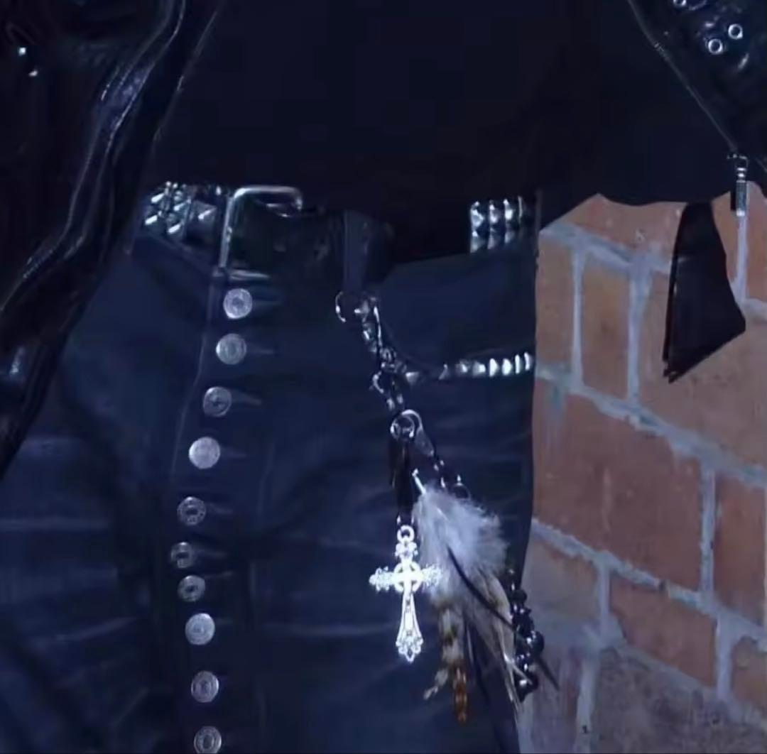 00s y2k ハンドメイドフェザークロスウォレットチェーン vkei