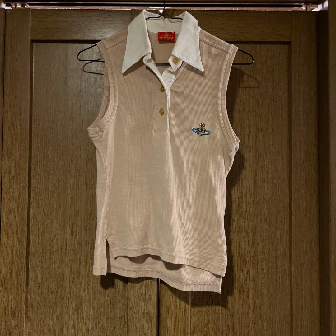 Vivienne Westwood ノースリーブポロシャツ ベージュ