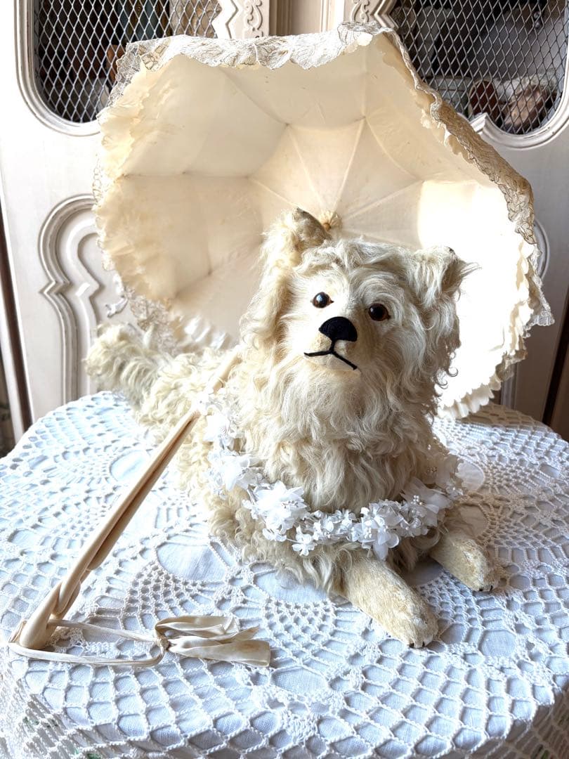 ♡パジャマドッグ　LOULOU フランスアンティーク　コンパニオンドッグ　布花付