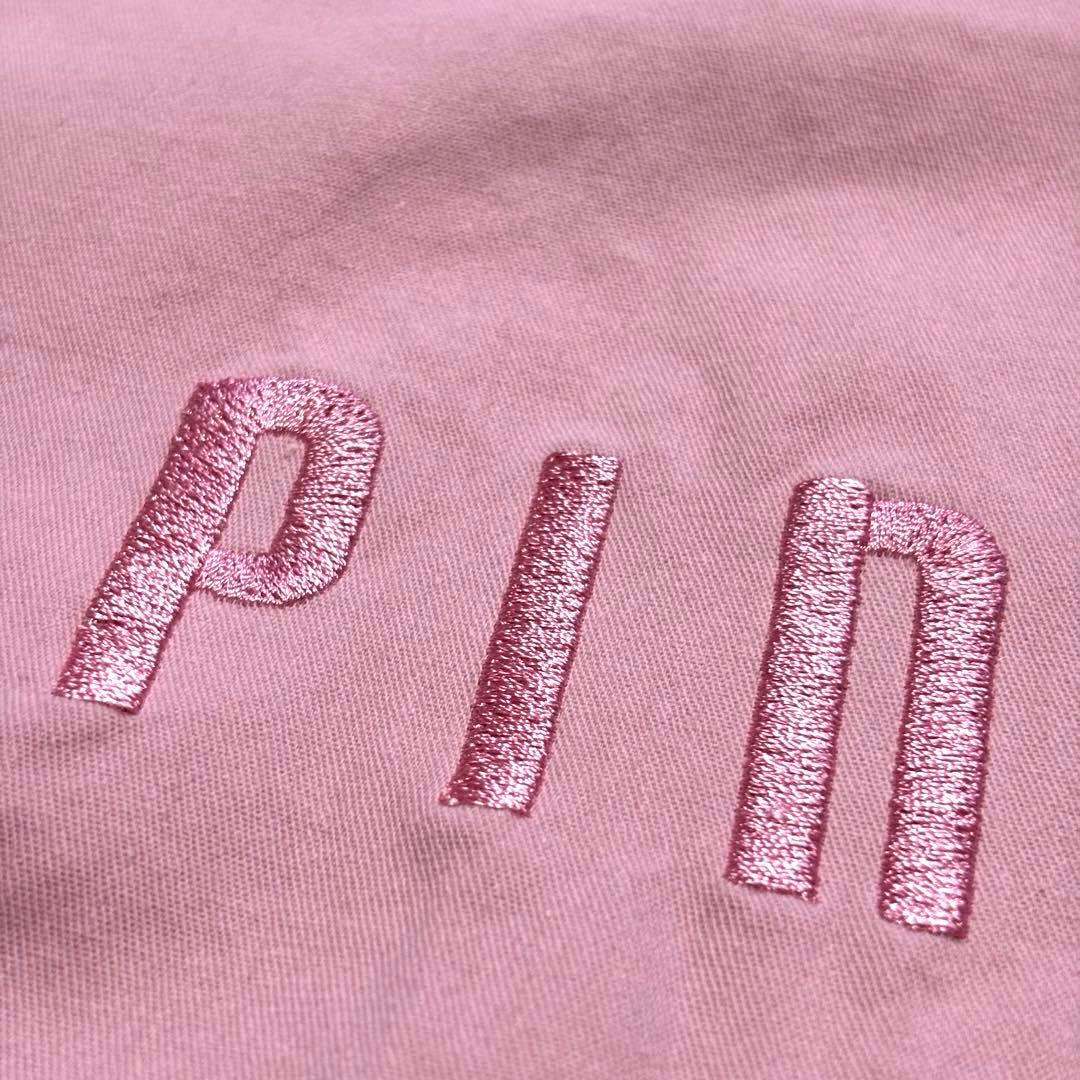 【未使用】ピンクハウス ノーカラージップアップジャケット 刺繍ロゴ L ピンク