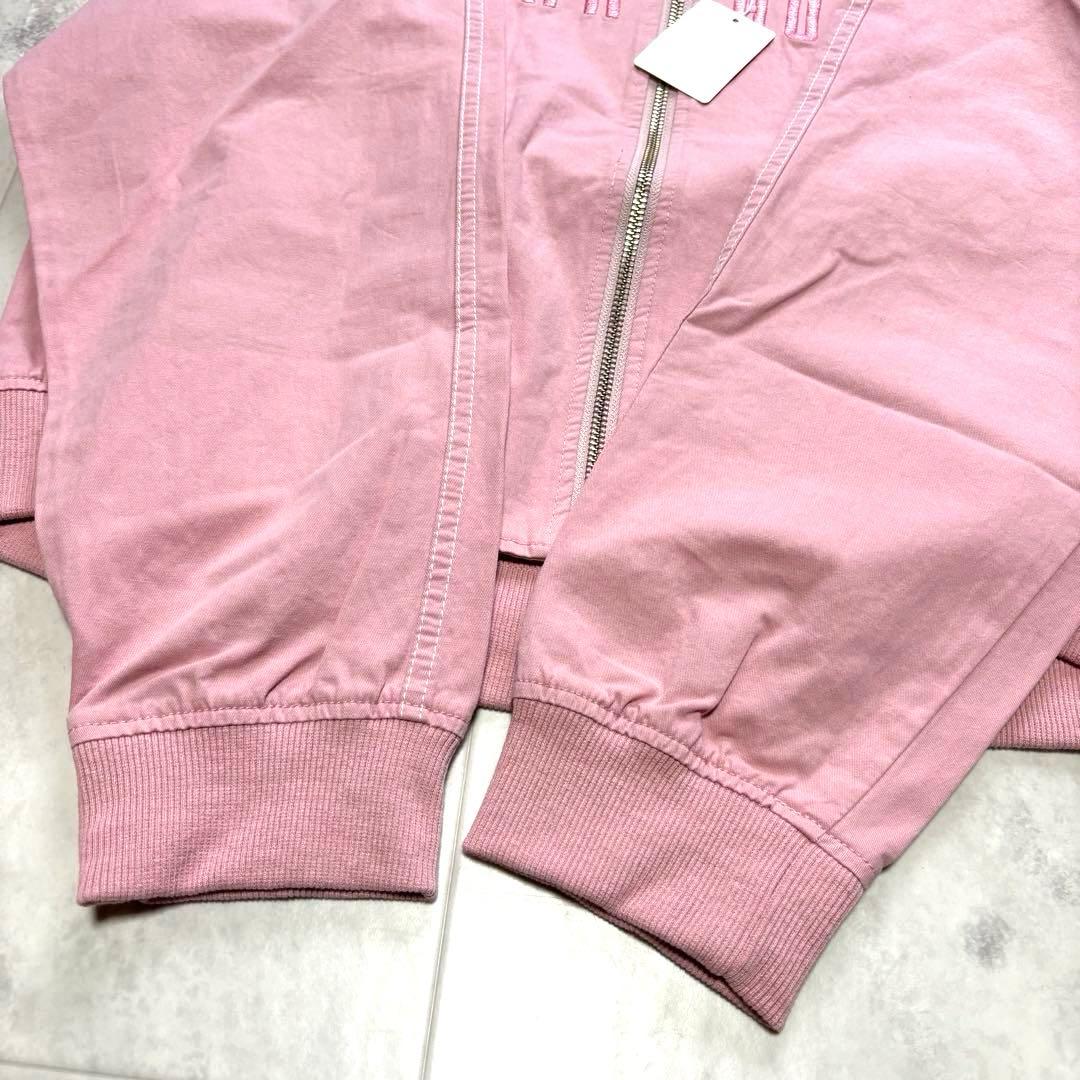 【未使用】ピンクハウス ノーカラージップアップジャケット 刺繍ロゴ L ピンク