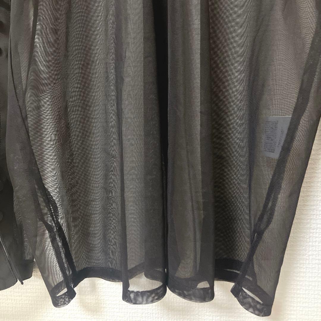 人気　カナ　ジャガード ワンピース チュール トップス セット ブラウン　S