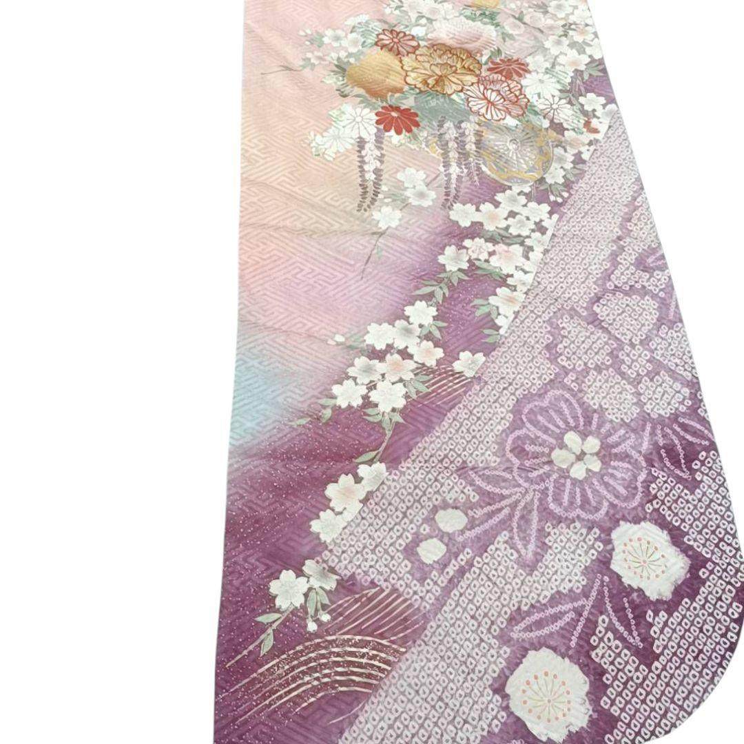 LULU91 着物 振袖 ピンクオレンジ グラデーション 花 やまと謹製