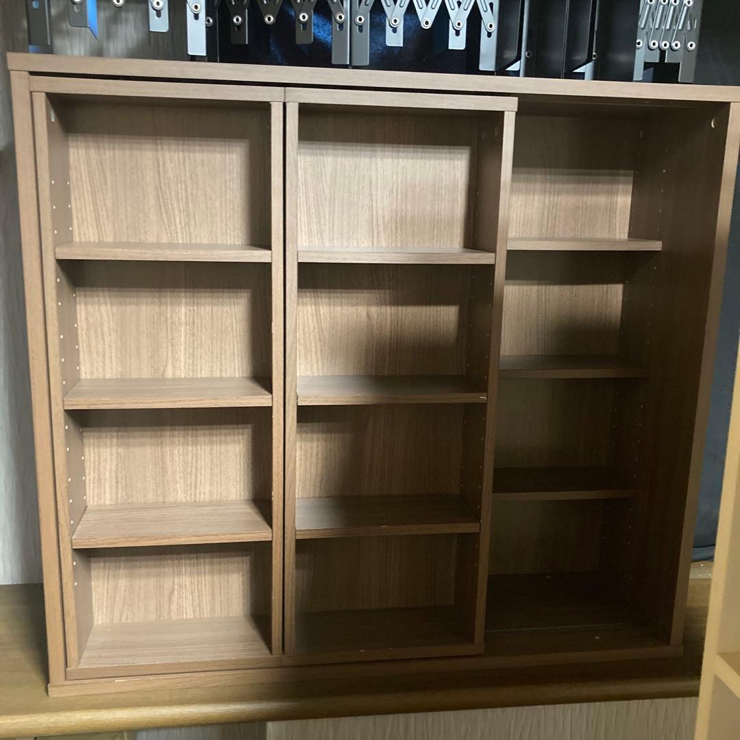 ニトリ 本棚 スライド式 テイルI 100MBR 幅100×奥行30×高90cm