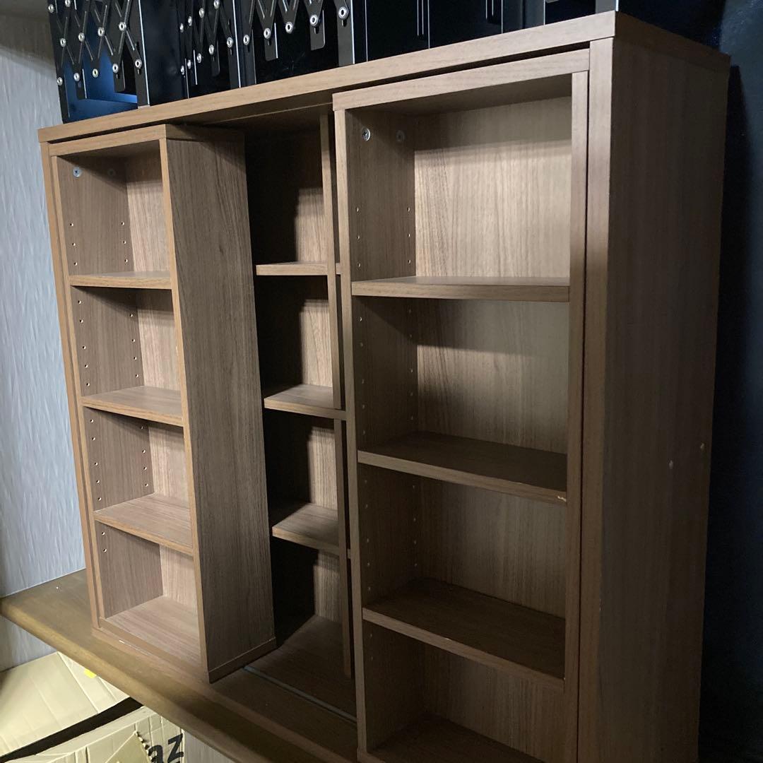 ニトリ 本棚 スライド式 テイルI 100MBR 幅100×奥行30×高90cm