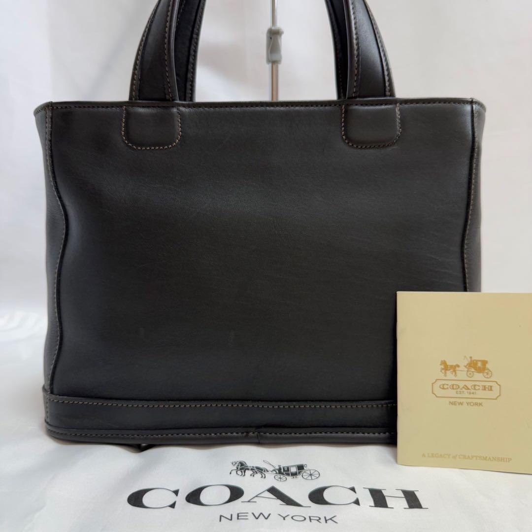 【極美品】オールドコーチ 9303 ハンドバッグ レザー 手提げ 黒 チャーム