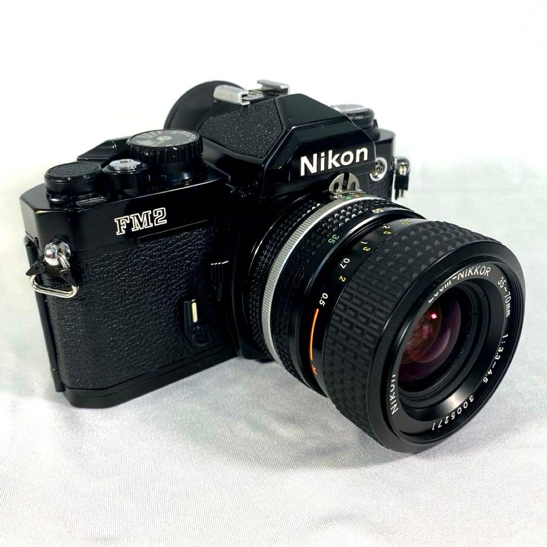 【動作OK】 Nikon ニコン New FM2 一眼レフ フィルムカメラ 黒
