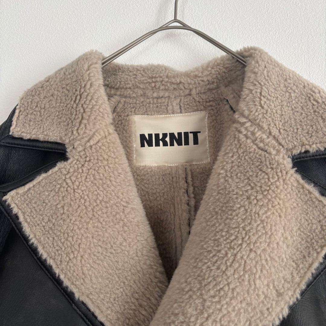 ジャケット・アウター NKNIT vegan mouton shaped jacket black