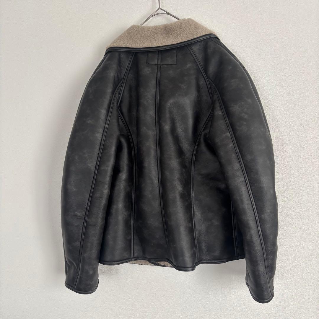 ジャケット・アウター NKNIT vegan mouton shaped jacket black
