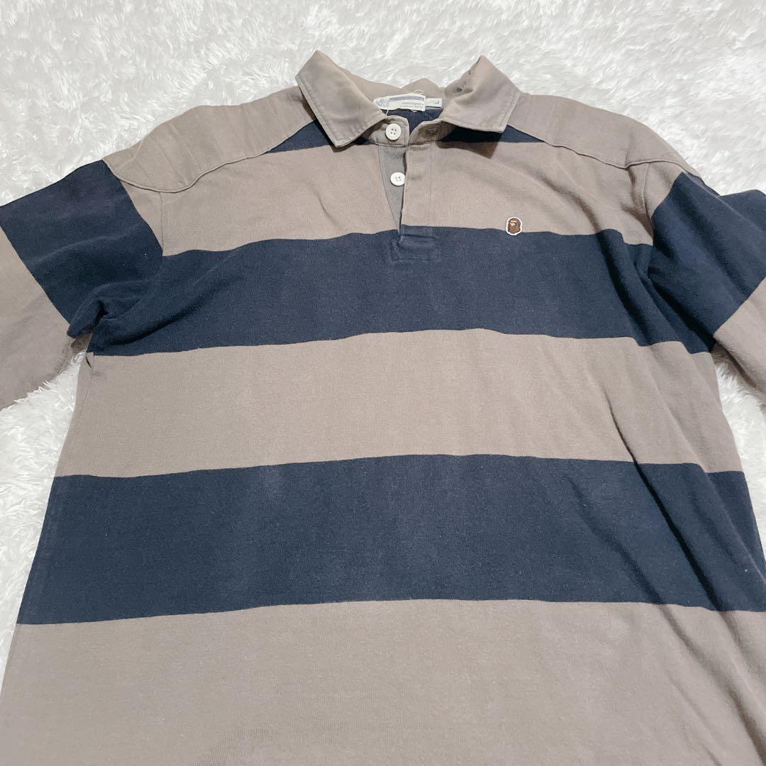 8月24日までA BATHING APE ラガーシャツ ボーダー キムタク