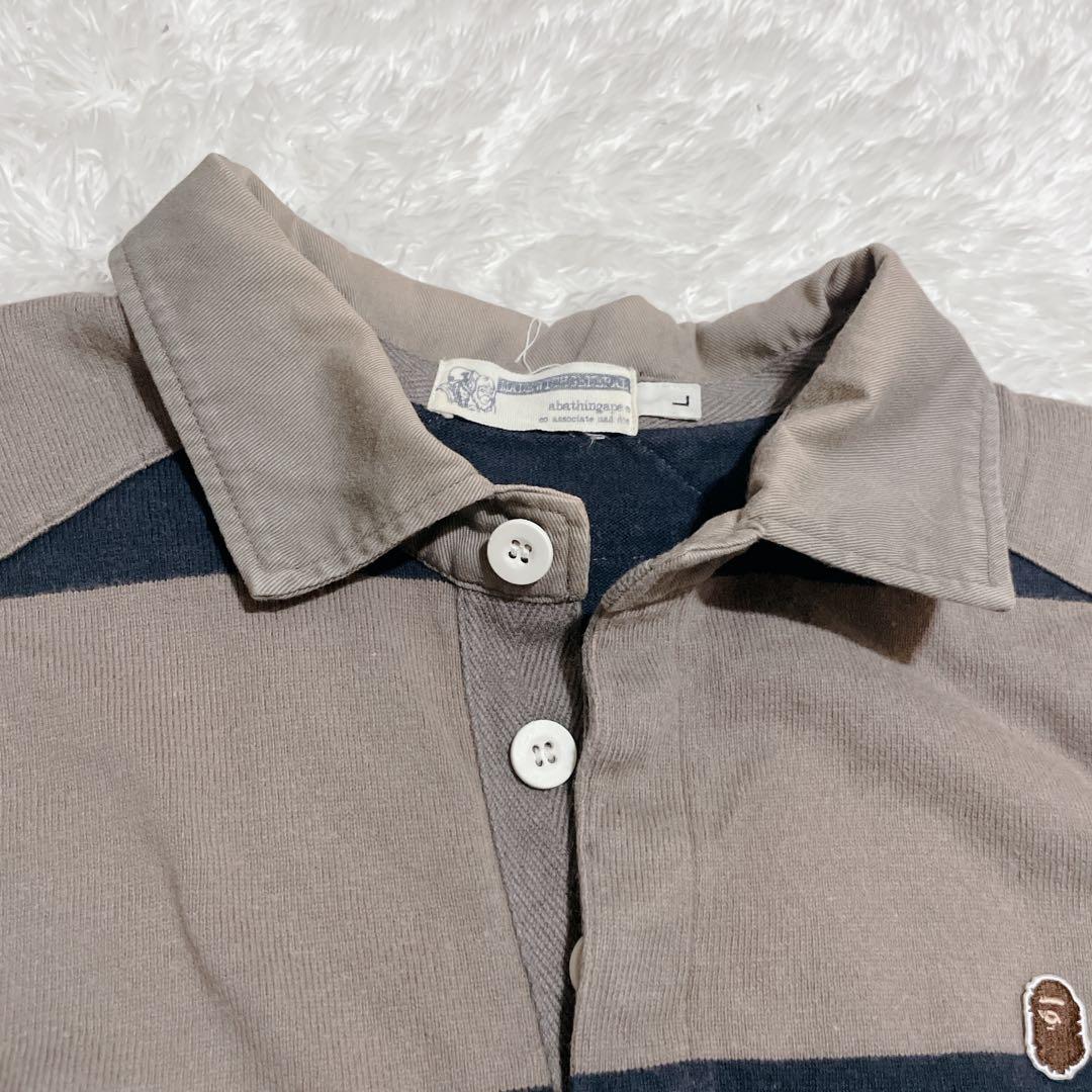 8月24日までA BATHING APE ラガーシャツ ボーダー キムタク