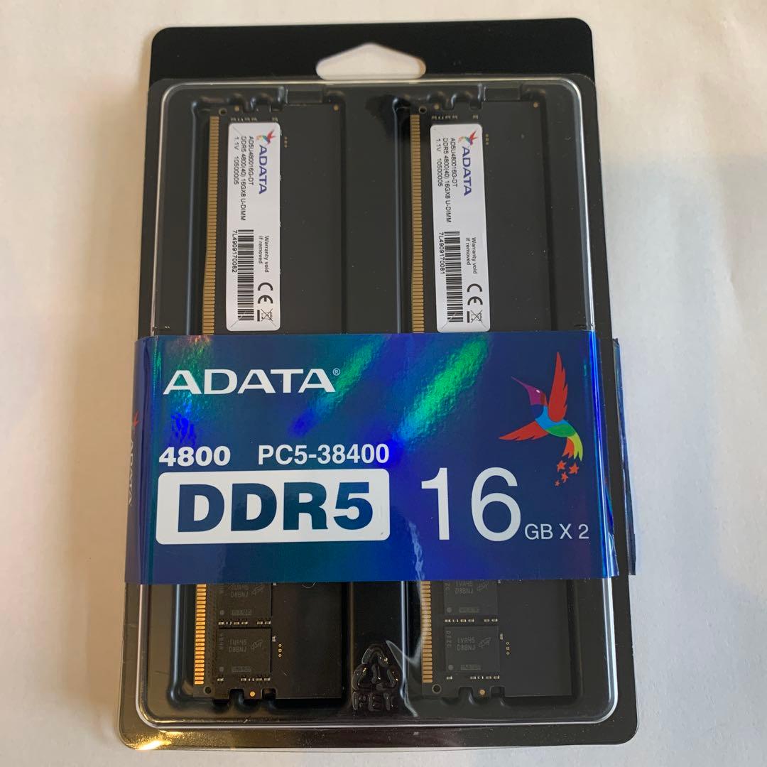 A-DATA DDR5 32GB（16GB x 2）4800MHz