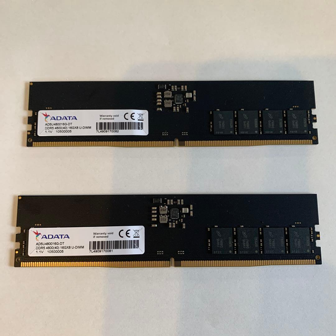 A-DATA DDR5 32GB（16GB x 2）4800MHz