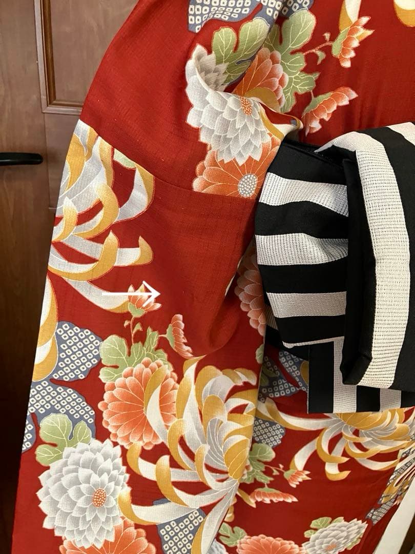 撫松庵　ポリエステル　レトロモダン　夏着物 洗える浴衣　菊　単品