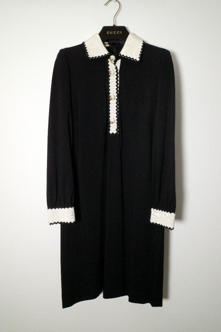 美品✨️Gucci グッチ 長袖　ジャージー　膝丈　ワンピース　XS