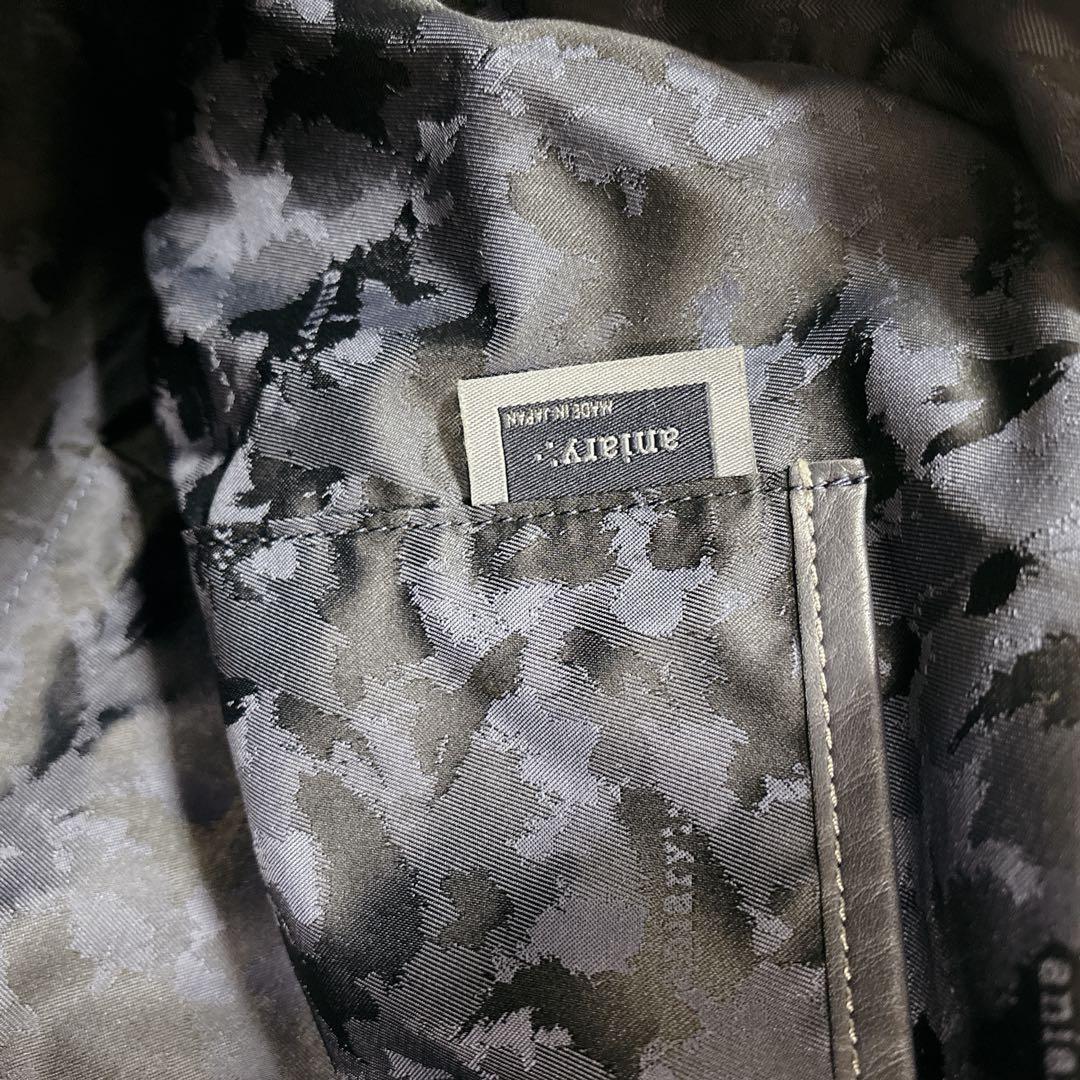 【良品】アニアリ　aniary ボストンバッグ レザー　ネイビー　大容量　旅行