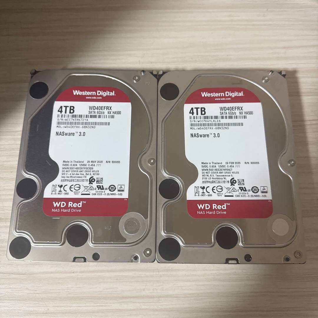 二枚セット　WD Red 4TB HDD WD40EFRX