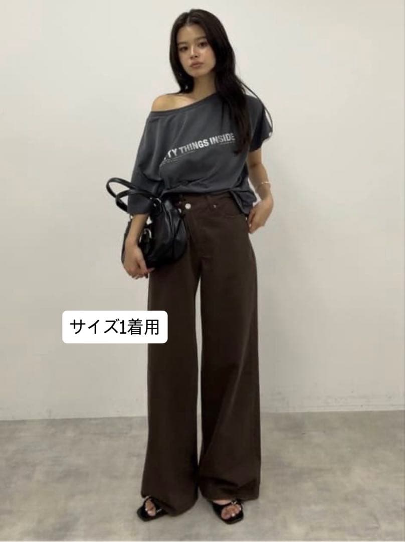 新作【moussy】 cross chino wide straight