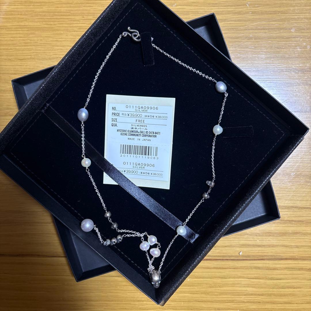 HYSTERIC GLAMOUR スカルと淡水パールのネックレス