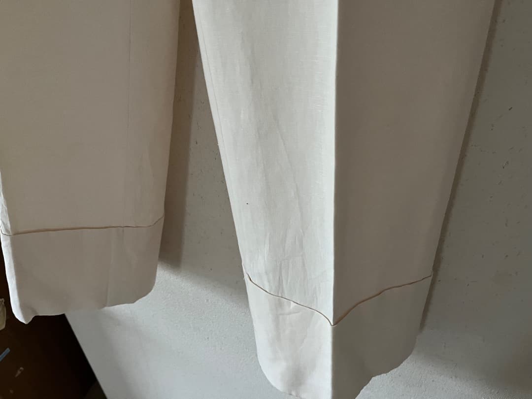 【５万定価】ユナイテッドアローズ ワイドリネンパンツ　厚手　日本製　白　Lサイズ