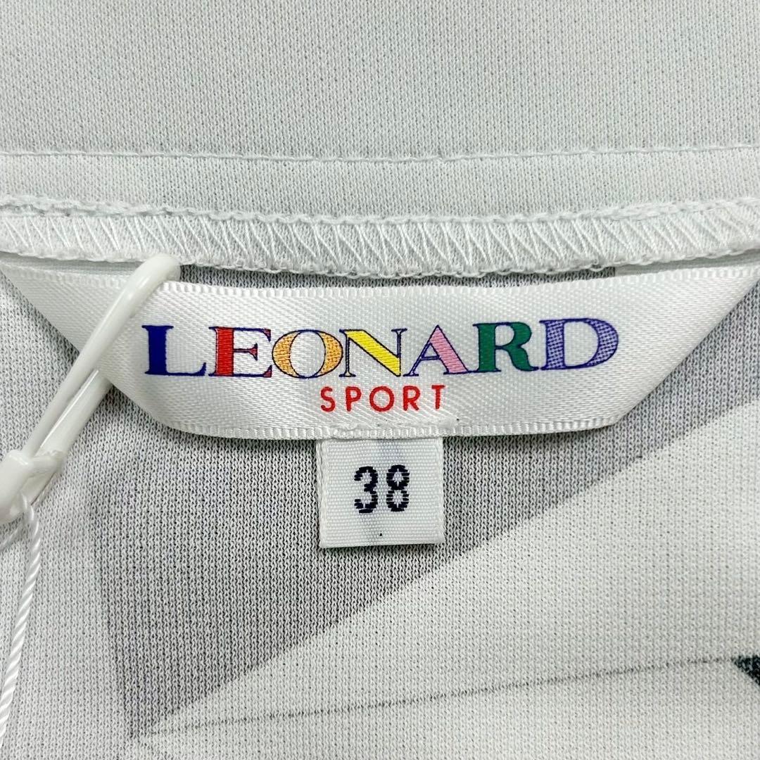 良品　レオナールスポーツ　ワンピース　花柄　ジオメトリック　ブラック系　38