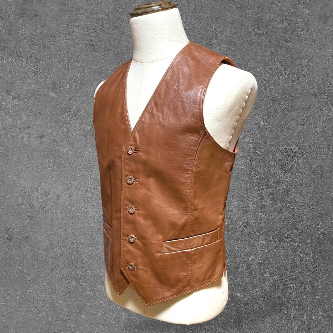 わと Vintage Vest ウイルソンズ レザー革ベストブラウンM