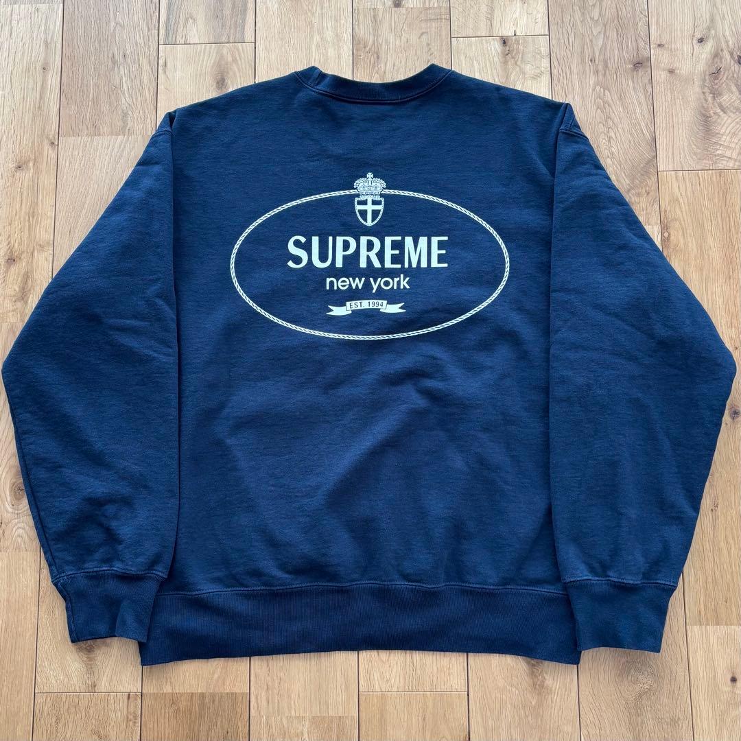 【極希少】Supreme Crest Crewneck ネイビー プラダ 大人気