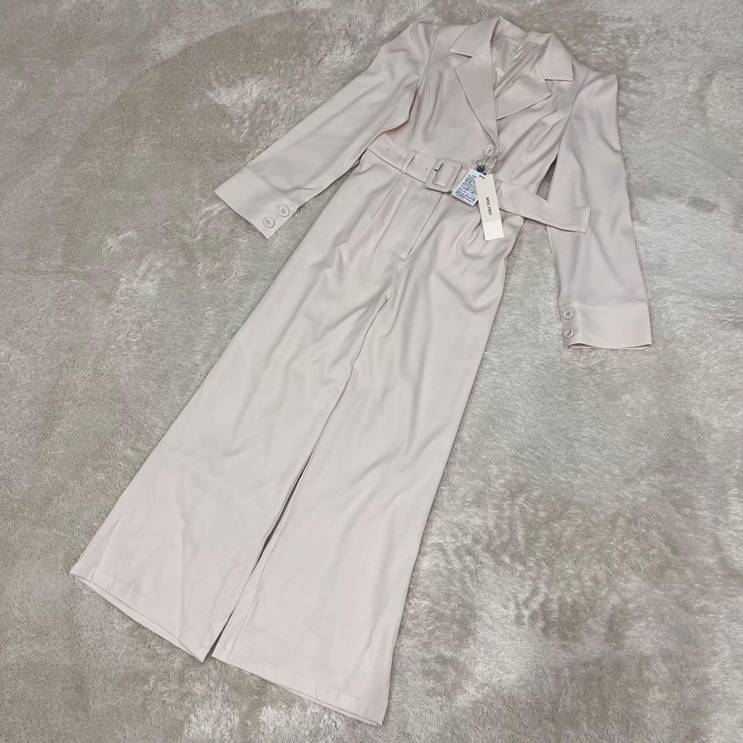 新品　PARTY ベルト付ケープ風オールインワン　ホワイト　門りょう