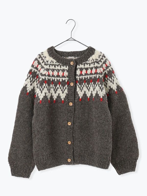 タグ付き ツハルバイサマンサモスモス ペルーニット カーディガンチャコールグレー