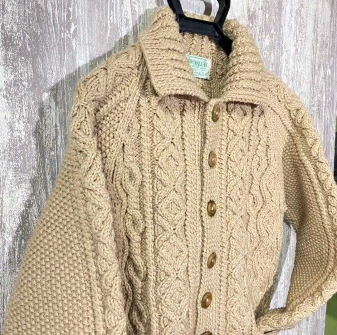 INVERALLAN 3A CARDIGAN アイボリー（ベージュ系）緑タグ