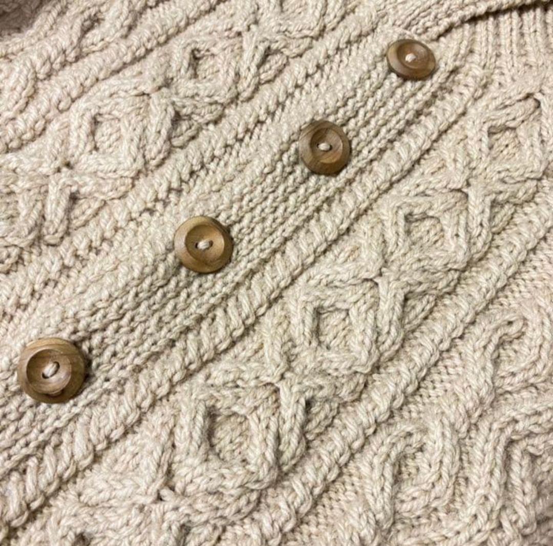 INVERALLAN 3A CARDIGAN アイボリー（ベージュ系）緑タグ