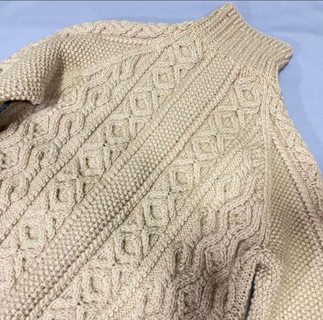 INVERALLAN 3A CARDIGAN アイボリー（ベージュ系）緑タグ