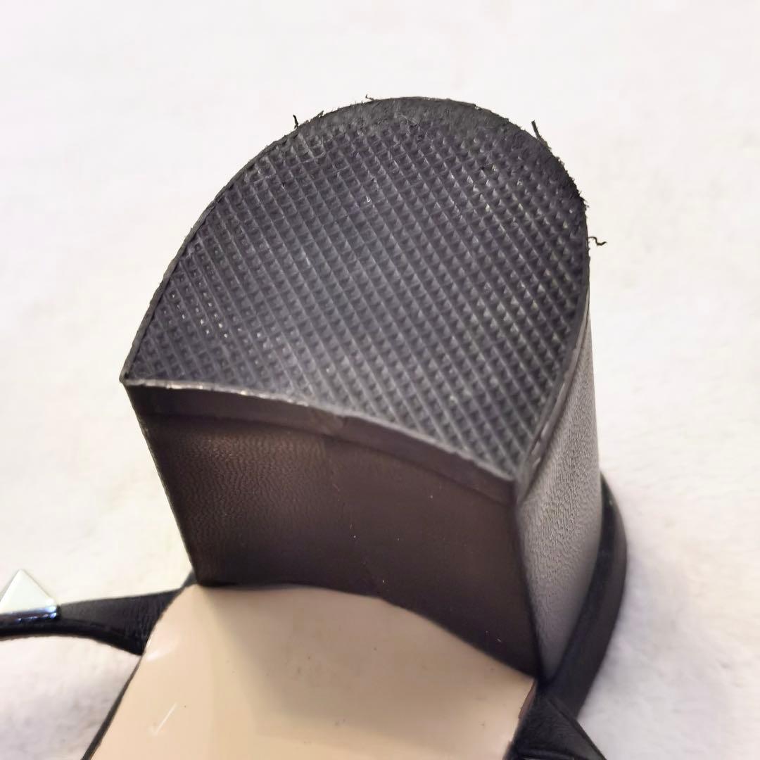 現行 ヴァレンティノ ロックスタッズ ヒールサンダル ブラック ゴールド 37