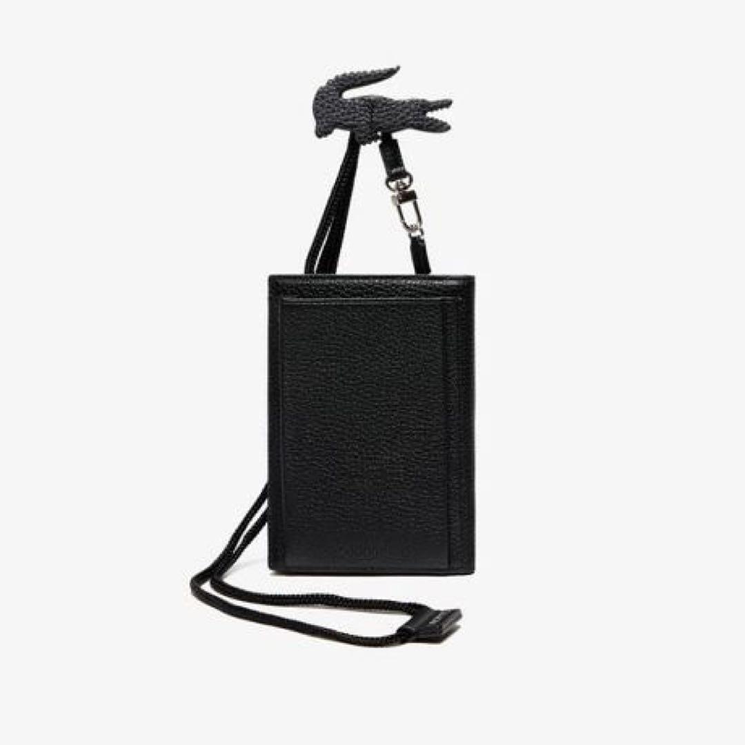 新品級　ラコステ ショルダー ウィズアクロック カード アンド モバイルケース