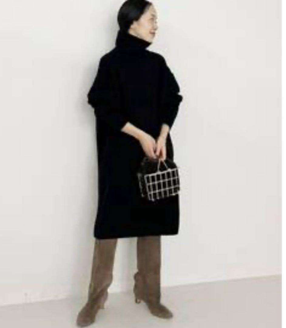 美品✨ Plageスーパーファインウールカシミヤハイネックミニワンピース