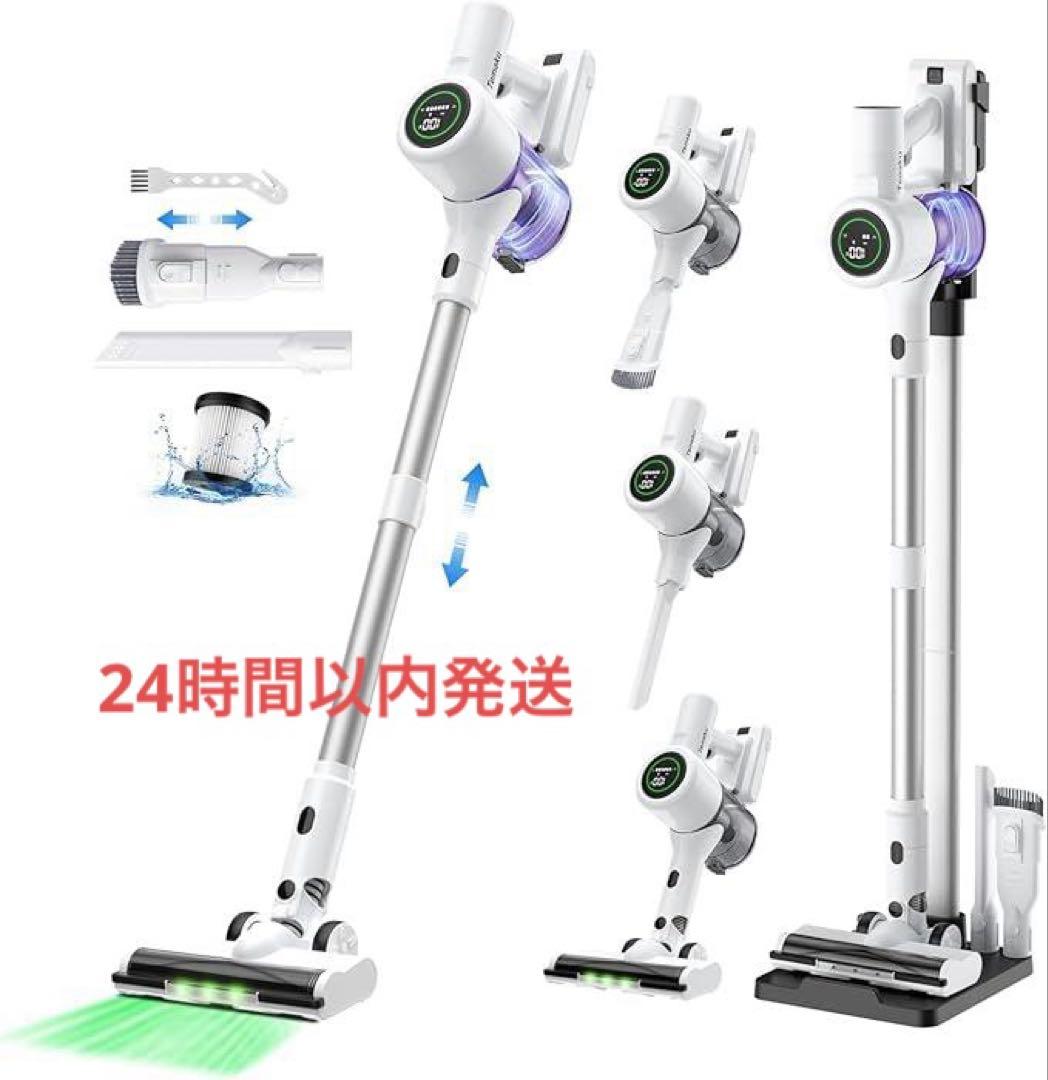 【歳末セール】コードレス掃除機 除菌75Kpa 超強力吸 自立式 65分連続稼働