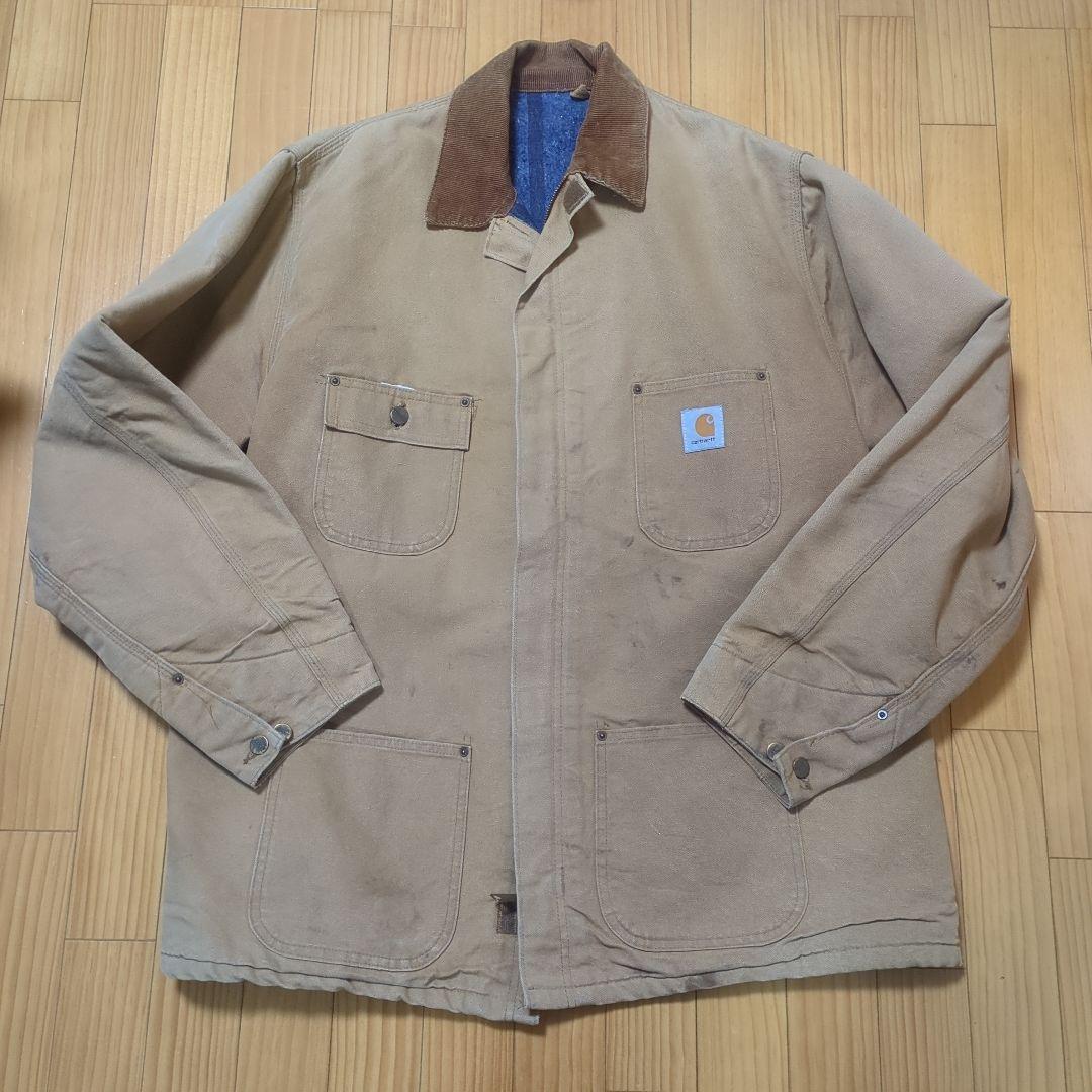 80sCarharttミシガンチョアコート　STUSSY元ネタ　ジップ仕様