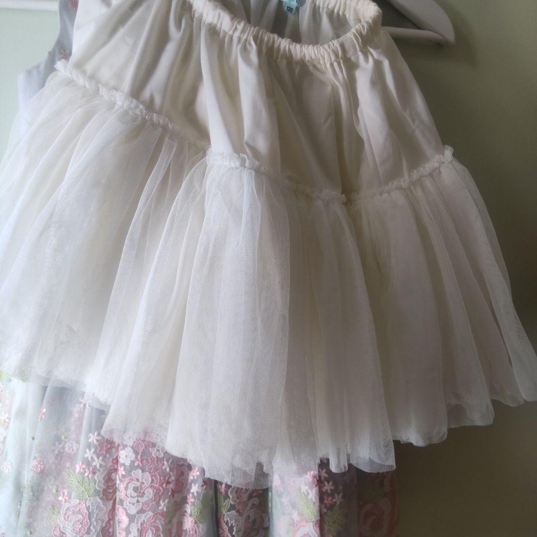 TOCCA 花柄刺繍 ドレス　ワンピース　水色　130