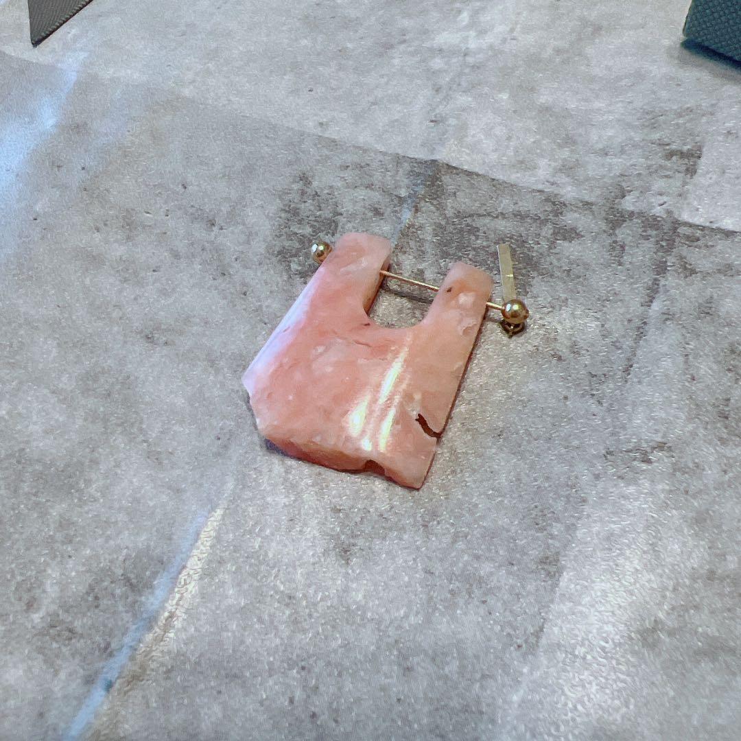 monaka ロックピアス ピンクオパール k18