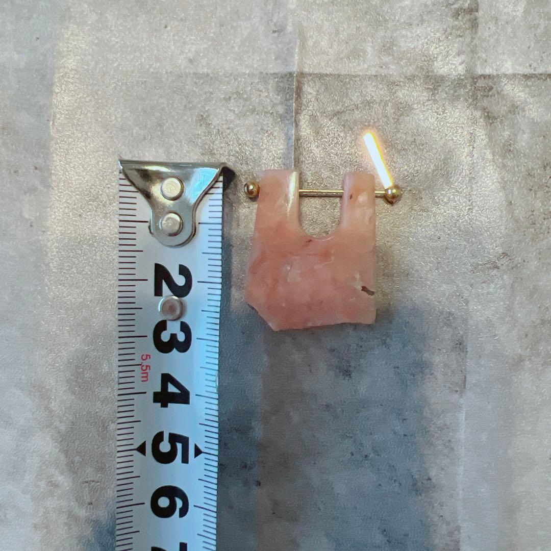 monaka ロックピアス ピンクオパール k18