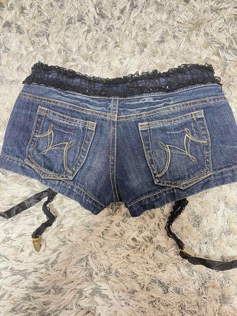 MARSマーズ　ガーターベルト風デニムショーパン