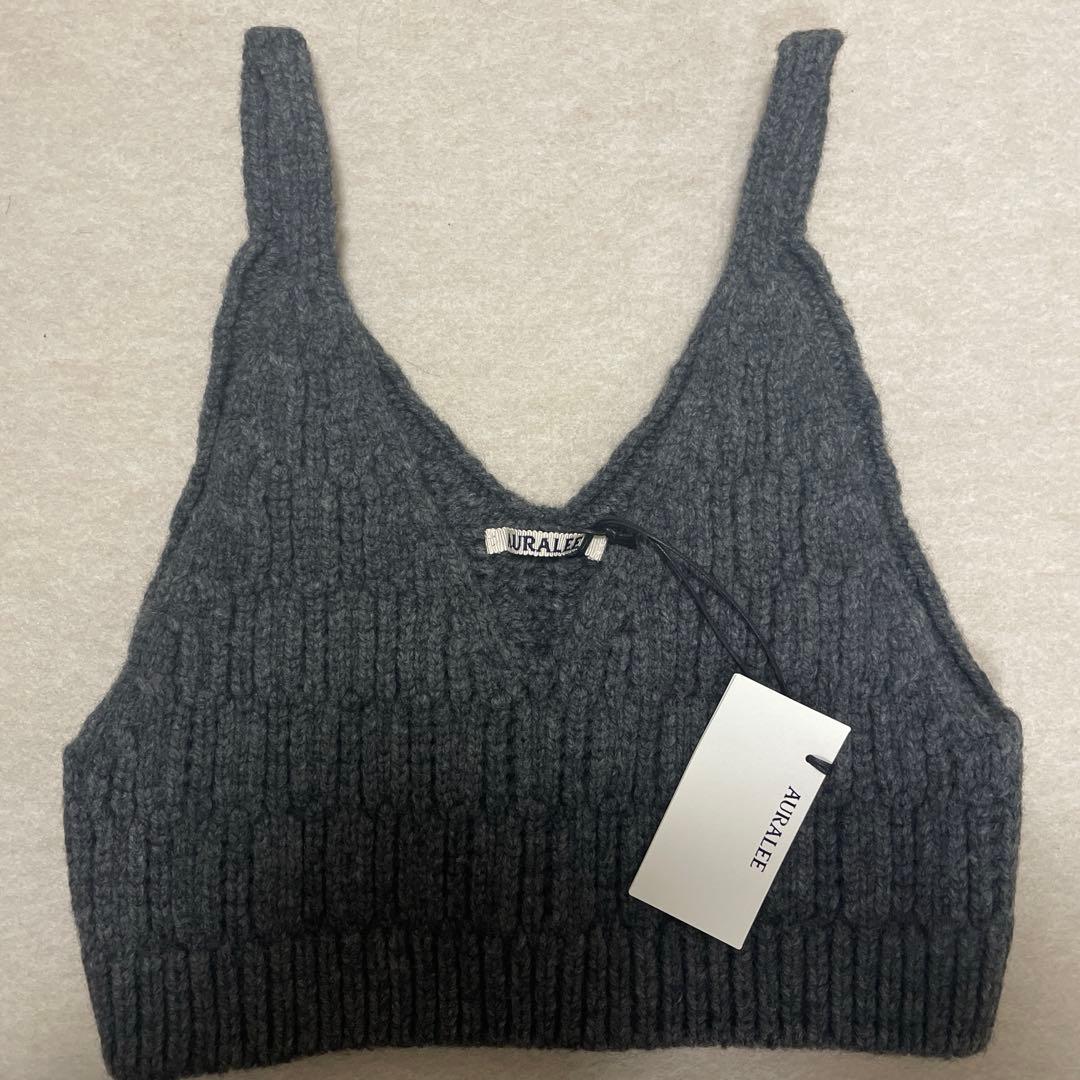 トップス AURALEE CORD RIB KNIT CAMISOLE