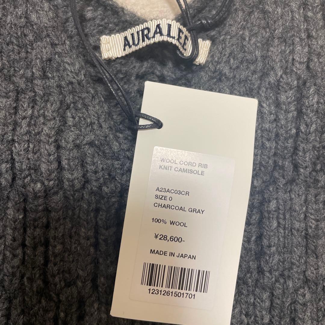 トップス AURALEE CORD RIB KNIT CAMISOLE