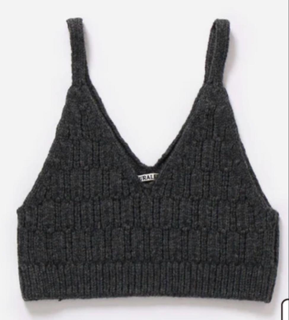 トップス AURALEE CORD RIB KNIT CAMISOLE
