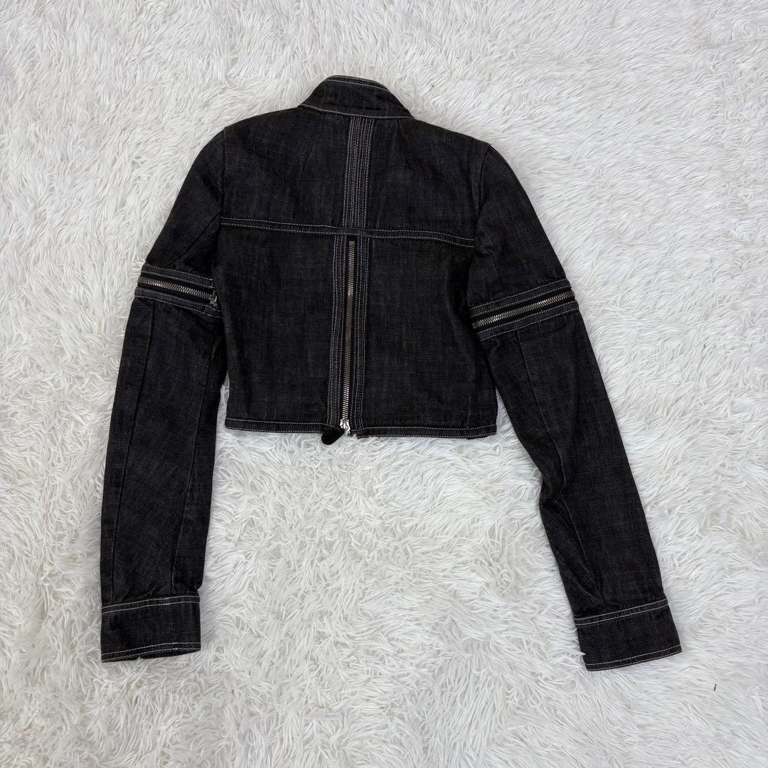 ボッテガヴェネタ クロップド デニムジャケット ブラック コットン 4way