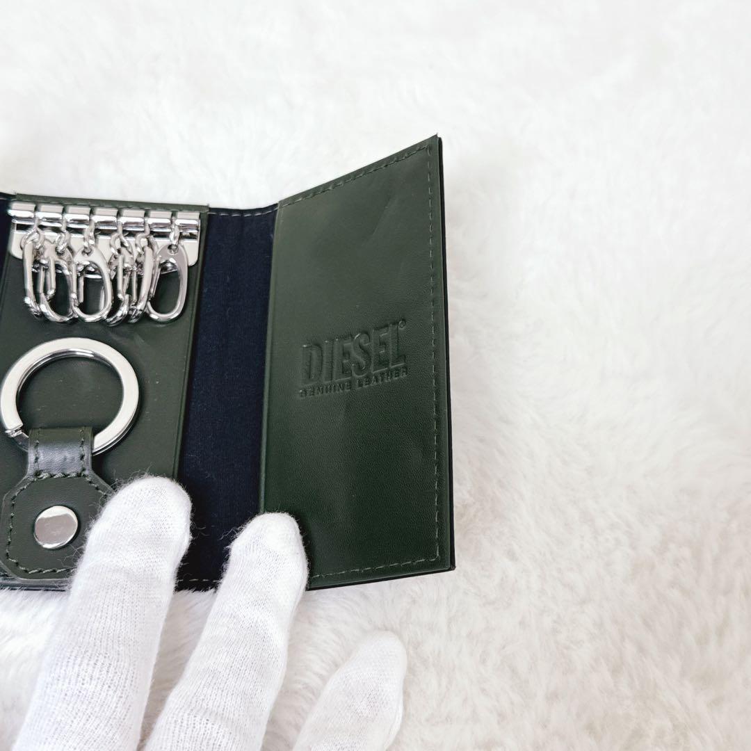 【DIESEL】ディーゼル レザー キーケース ブラック 6連 牛革 Dロゴ 箱