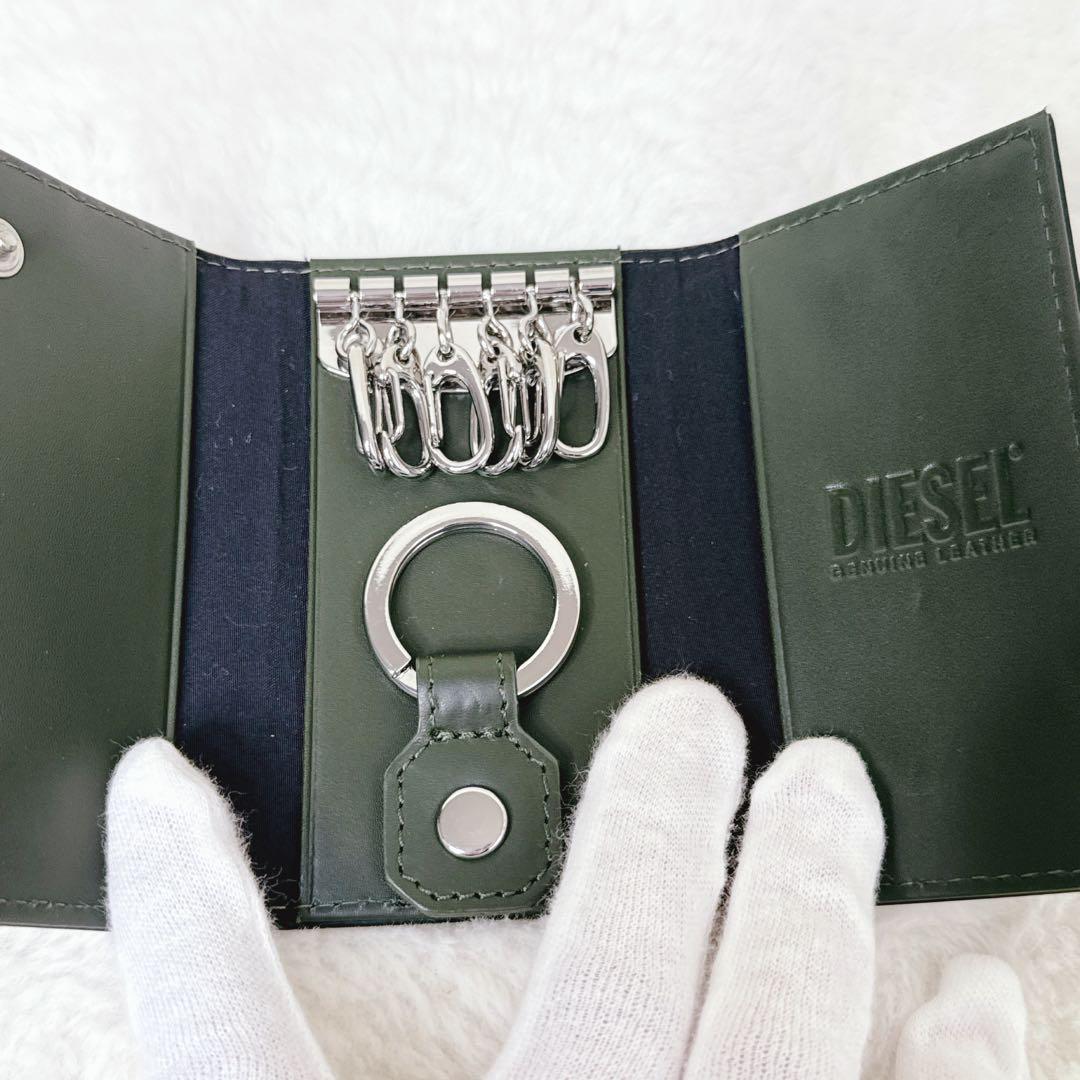 【DIESEL】ディーゼル レザー キーケース ブラック 6連 牛革 Dロゴ 箱