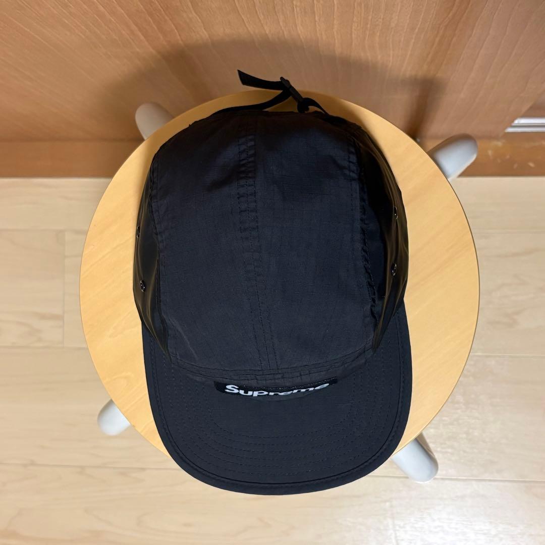 シュプリーム　格子柄　チェック柄　ジェットキャップ　キャンプキャップ　ブラック