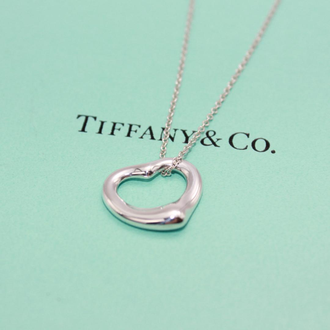 美品 Tiffany&Co. ティファニー オープンハート シルバー ネックレス